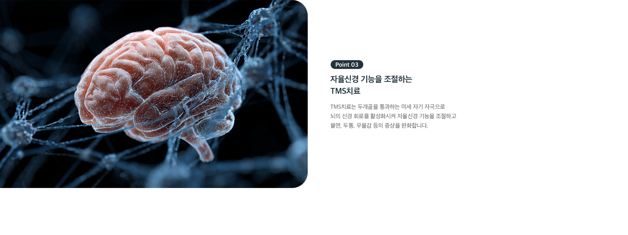 Point 03 - 자율신경 기능을 조절하는 TMS치료, 미세 자기 자극으로 불면·두통·우울감 완화