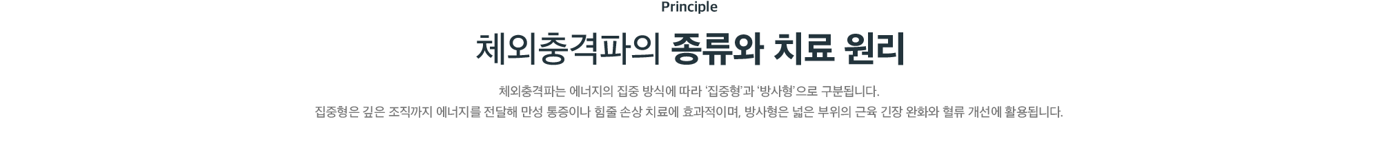 체외충격파의 종류와 치료 원리 - 에너지 집중 방식에 따른 집중형과 방사형 구분
